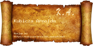 Kubicza Arnolda névjegykártya